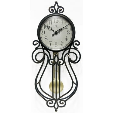 Indoor Gardening Accent Metal Ladybug Pendulum Wall Mounted Clock